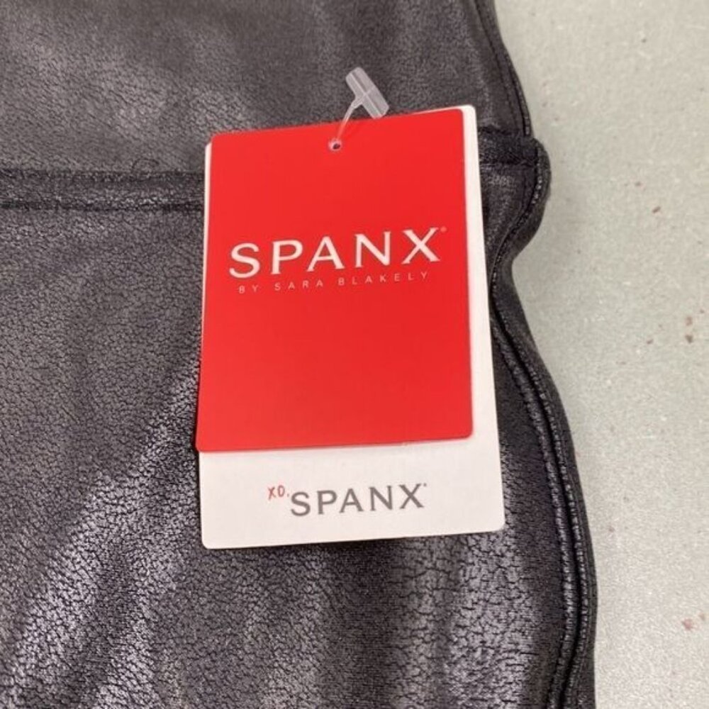 Spanx Womens Faux Leather Moto Legging Black Size M - Picture 4 of 12
